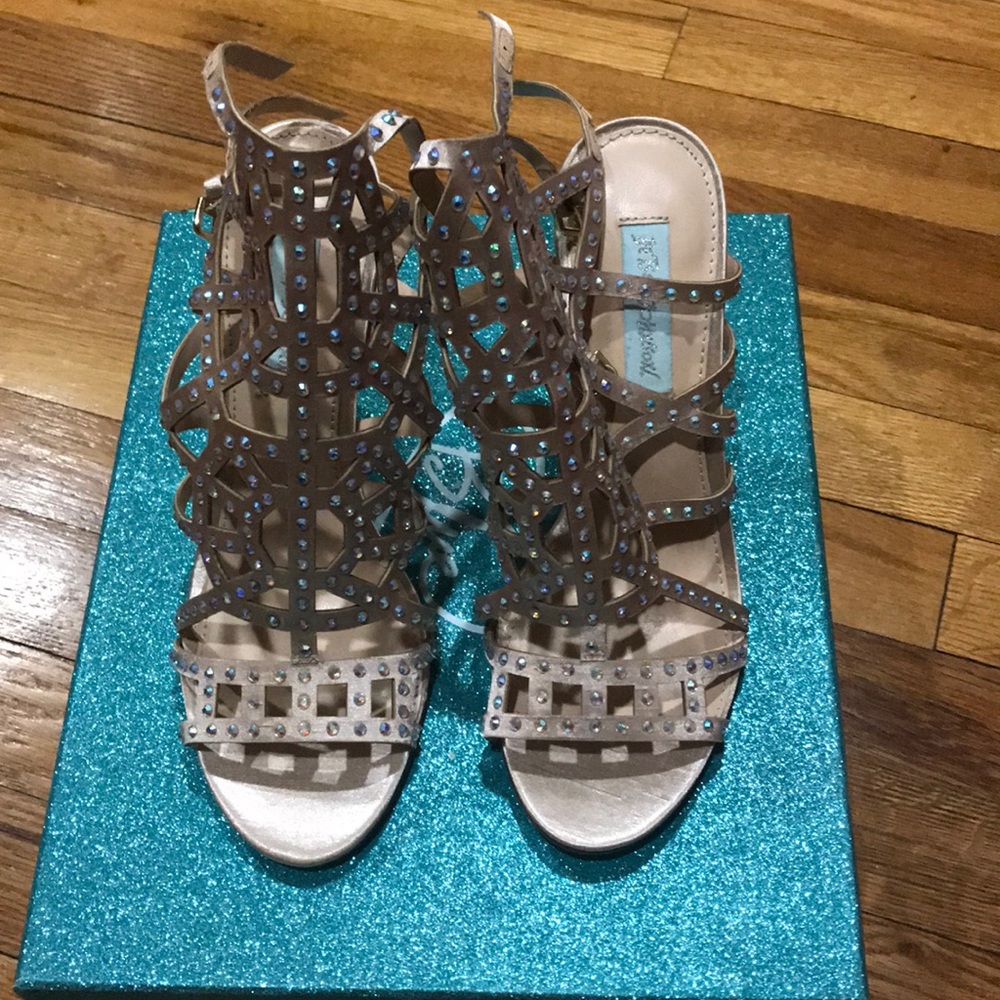 Betsey Johnson Rhinestone Satin Sandal